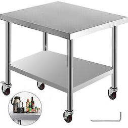 Da Lavoro Con Le Ruote 76x91 Cm Acciaio Inox Gastronomia Pro
