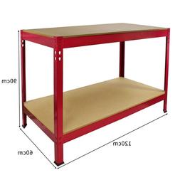 Da Lavoro Q-rax Rosso Senza Bulloni In Acciaio E Mdf 90x120x