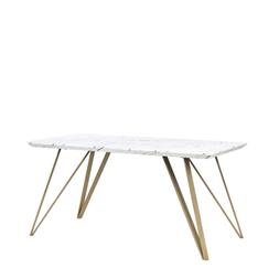 Da Pranzo 150 X 80 Cm Effetto Marmo Bianco Ed Oro Molden