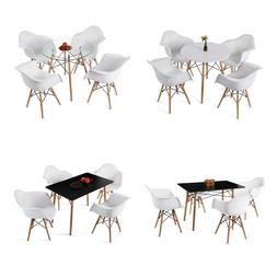 Da Pranzo Con 4 Poltrona Bianche, Tavolo Da Cucina Rotondo /