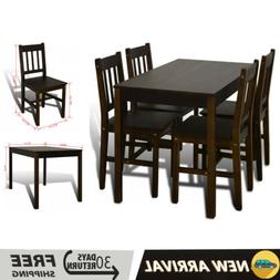 Da Pranzo In Legno Massello Di Pino Marrone E Sedia Da Cucin