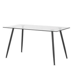 Da Pranzo In Vetro Trasparente / Nero 140 X 80 Cm Midland