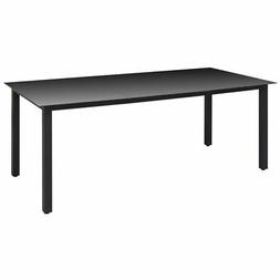 Da Pranzo Per Giardino Vetro Alluminio 190x90x74cm Nero Tavo