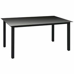 Da Pranzo Per Giardino Vetro Alluminio 150x90x74cm Nero Tavo