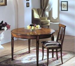 Da Pranzo Rotondo All.120/160 Noce Con Intarsi Spinapesce Xs