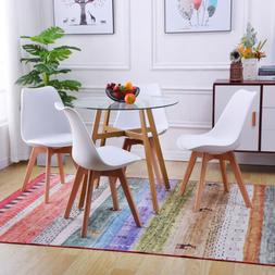 Da Pranzo Rotondo In Vetro E 4 Sedie Da Pranzo Tavolo Da Cuc