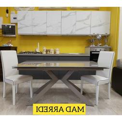 Da Sala Da Pranzo Con Vetro Temperato Con Piedi In Ferro