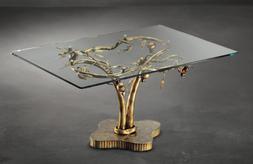 Da Salotto Ferro Battuto Classico Vetro Marrone Oro Bell Ta/