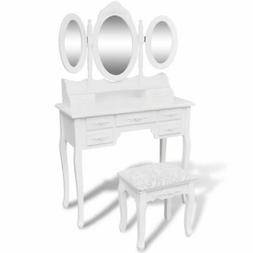 Da Trucco Pettiniera 3 Specchiere Sgabello Toeletta