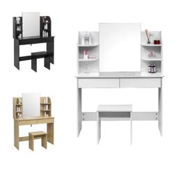 Da Trucco Con Specchio Sgabello Cosmetici Toeletta Tavolino 