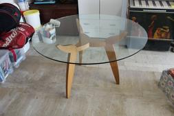 Di Design In Cristallo Su Sagoma In Ciliegio + 4 Sedie
