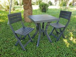 E Sedie Da Giardino Set 3 Pezzi Tavolo + 2 Sedie Verde Duett