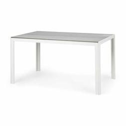 Esterno Giardino Tavolino Arredamento Alluminio Bianco Grigi