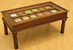 Etnico Vintage Tavolo India Portale Cm 146x83x46 Con Piastel