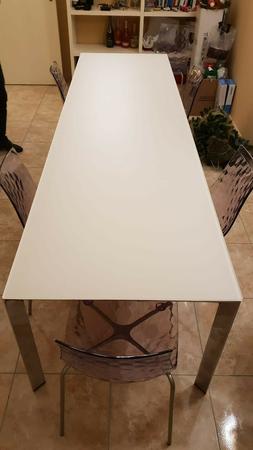 In Cristallo Lunghezza 280cm Per 80cm Colore Bianco Con Gamb