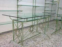 In Ferro Battuto E Vetro Colore Verde Oliva Sfumato Oro Real