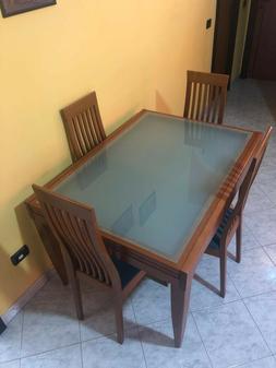 Calligaris In Legno E Cristallo Con 6 Sedie