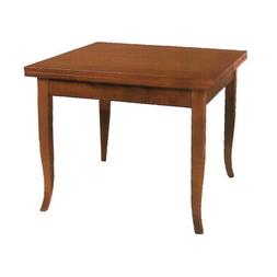 In Legno Quadrato Noce Gambe A Sciabola 90x90/180 Cm A10743