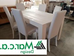 In Rovere Spazzolato, Bianco Opaco, Varie Misure - 2 Allungh