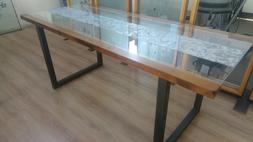 In Vetro E Legno Con Gambe In Ferro