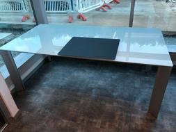In Vetro Temprato E Gambe Acciaio Design 1x2 Metri