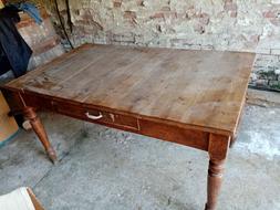 Legno Massello Noce Antico, Con Cassetto, 80x80x130 Cm Circa