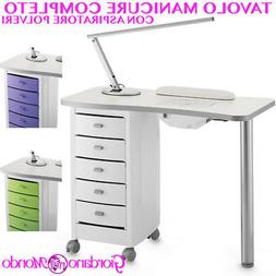 Manicure Con Aspiratore + Lampada Neon + Cuscino Poggiamani 