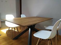 Massello Rovere Nodato, Con Base In Metallo, Finitura Grano,