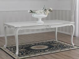 Merton Stile Barocco Moderno Rettangolare Bianco Laccato E F