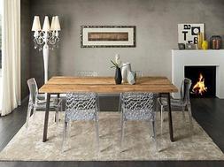 Moderno Rettangolare In Legno Massello 200 X 100 Con Gambe I