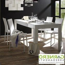 Moderno Sorrento 160/180cm Bianco Laccato Lucido, Sala Da Pr