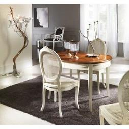 Ovale Intarsiato Bicolore Legno Massello L 115 P 95 Aperto L