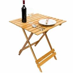 Pieghevole Tavolino In Legno Bamboo Multiuso Casa Giardino C