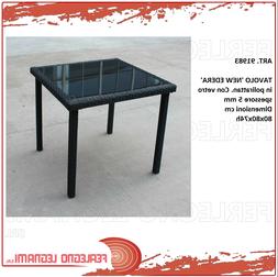 Polirattan Edera 80x80x74h Con Vetro Arredo Giardino Piscina