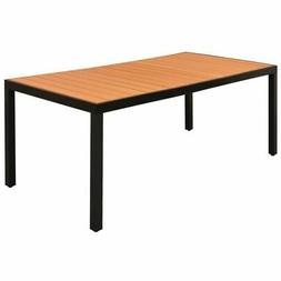Pranzo Per Giardino Wpc Alluminio 185x90x74 Cm Marrone Tavol