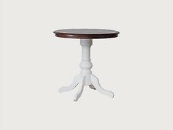 Rotondo Fisso 80 Cm In Legno, Bianco E Noce
