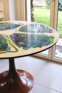 Rotondo In Resina Decorativa Design Colorato,120 Cm, Struttu