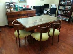 Sala Da Pranzo In Legno Con 5 Sedie Misure  In Cm. 150 X 90 