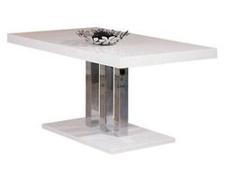 Salotto Pranzo Bianco Lucido Laccato Moderno Rettangolare Cu