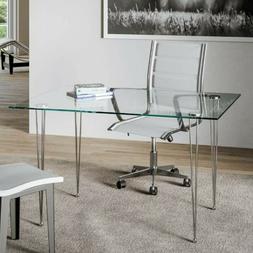 Scrivania 130 Cm Vetro Temperato Marigold Ufficio Studio Sma