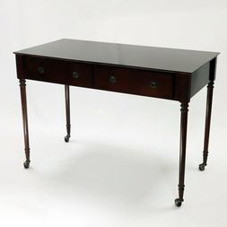 Tavolo-scrivania-legno-antico-con-cassetti-classico con rote