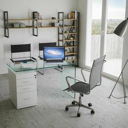 tavolo scrivania vetro curvato ufficio b desk