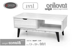 Tavolino 100*48*h43cm Salotto Moderno Rovere Sbiancato Ares 