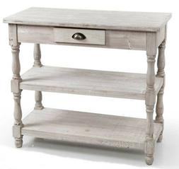 Tavolino 2 Ripiani + Cassetto H80*90*40 Cm Legno Ingresso Sa