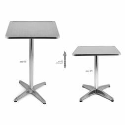 Tavolino Bar Bistrot Alto Alluminio Quadrato 60x110cm Giardi