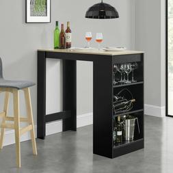 Tavolino Da Bar 110x50x103 Penisola Cucina Colore Nero Rover