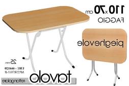Tavolino H70*110 Cm Rettangolare Pieghevole Struttura Metall