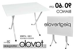 Tavolino H77*60*90 Cm Rettangolare Pieghevole Telaio Metallo