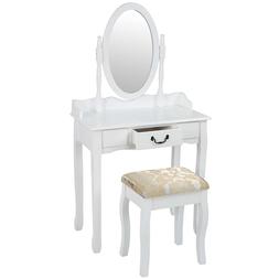 Toletta Da Trucco In Legno Scrittoio Con 1 Cassetto 80x142x4