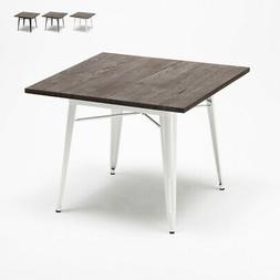 Tolix Industrial In Acciaio E Legno 80x80 Bar E Casa Allen